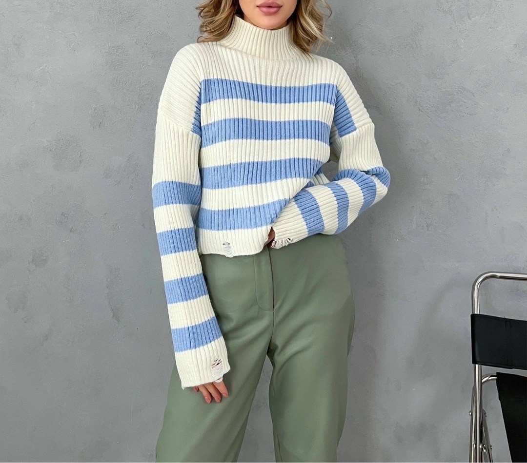 базовый вязаный свитер,кофта вязаная рваная укороченная,свитер женский кофта,свитер женский в полоску оверсайз,джемпер в полоску