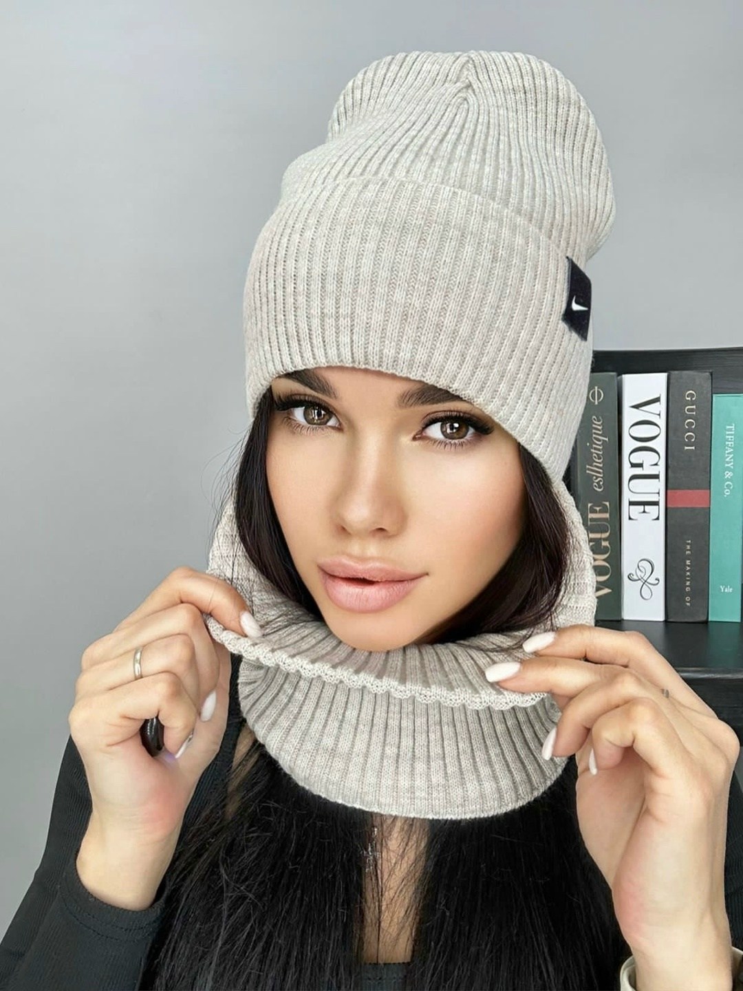 комплект шапка женская на флисе со снудом,комплект шапки,комплект женский шапка и снуд,шапка и снуд комплект,шапка снуд