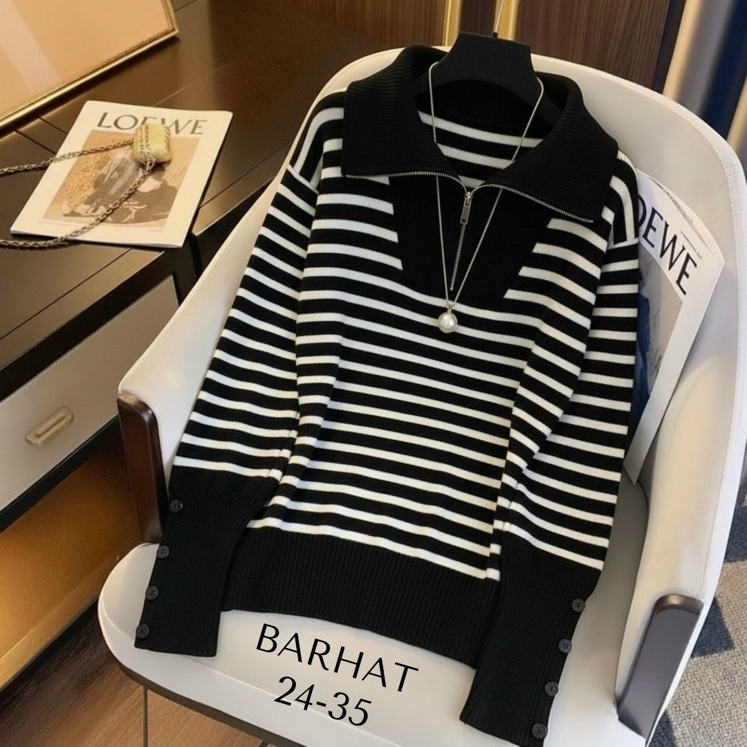 женский свитер,свитер с воротником,свитер в полоску женский,трикотажный свитер в полоску,свитер с полоска