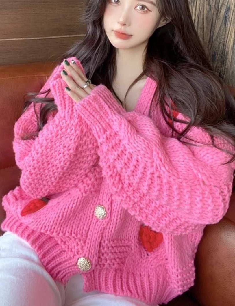 кардиган вязаное,кардиган с клубникой,кофта кардиган,кардиган для девочек,кардиган