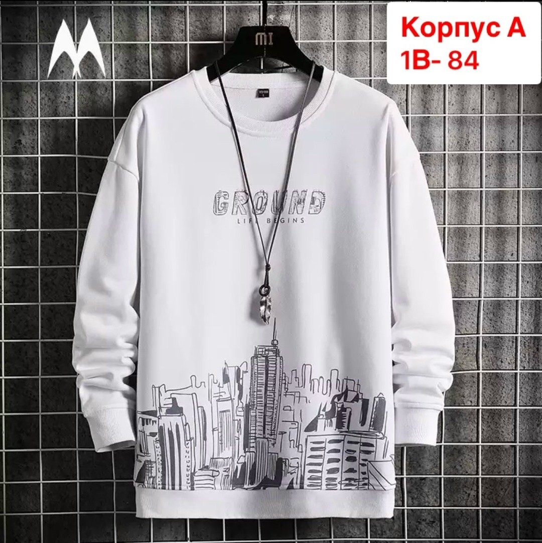 свитшот мужской белый,повседневный свитшот,толстовка в стиле,кофта толстовка,мужские свитшоты