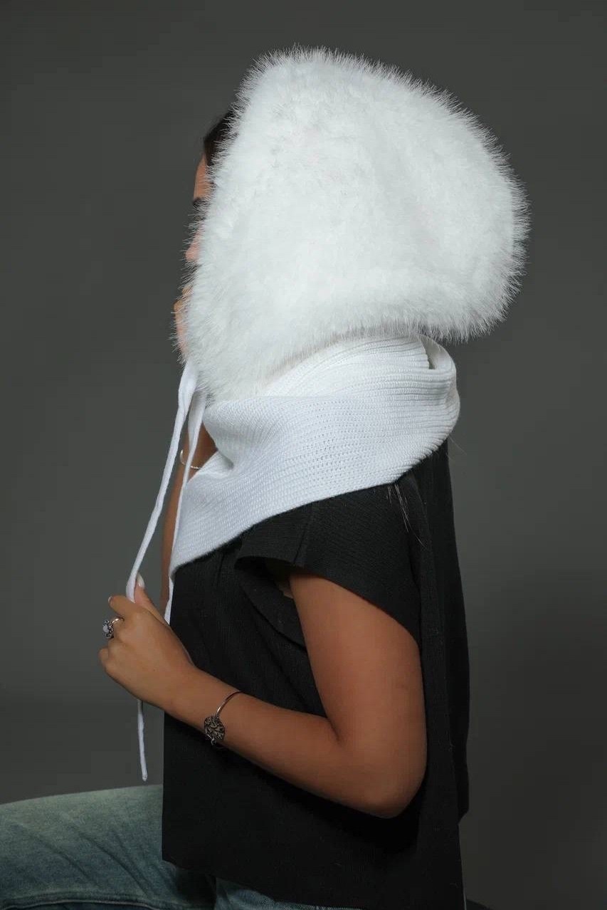 капор женский,капор из ангоры,капор вязаный,капор капюшон,шапка платок