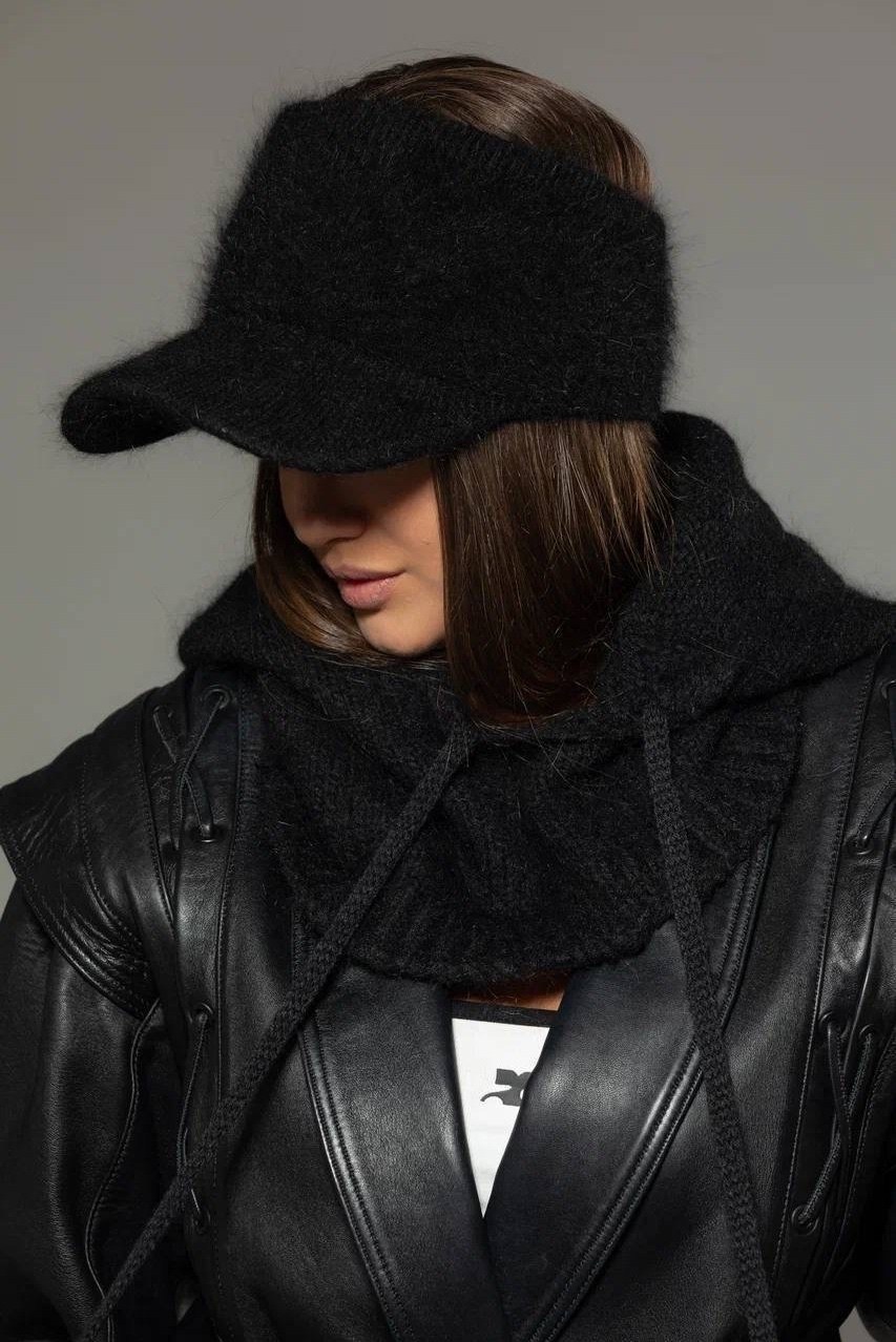 капор из ангоры,капор ангора,комплект капор,женский вязаный капюшон,капор