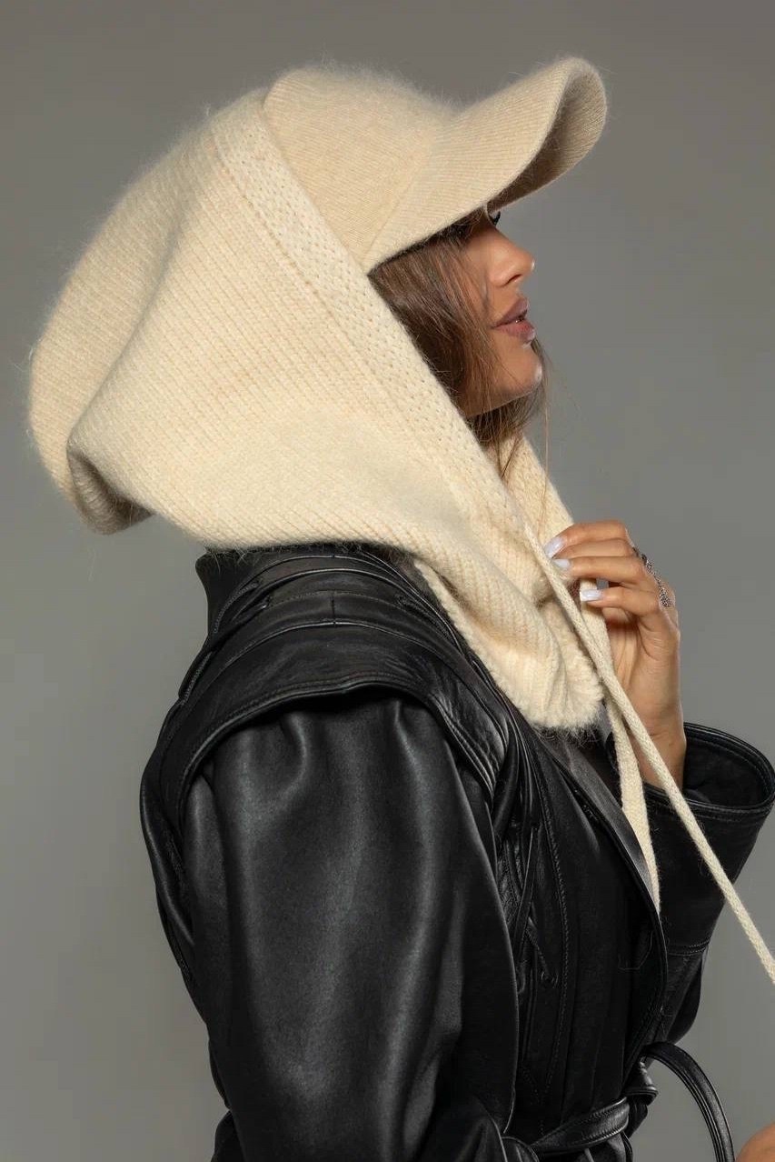 капор из ангоры,капор женский капюшон,капор женский вязаный,капор капюшон,капор ангора