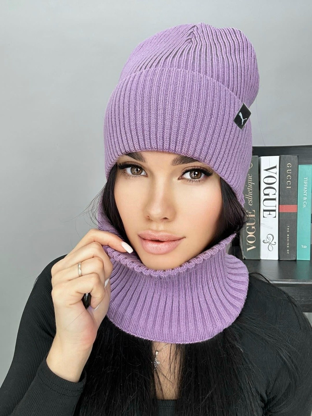 комплект шапка женская на флисе со снудом,комплект шапки,шапка женская на флисе,комплект женский шапка,женский комплект шапка со снудом