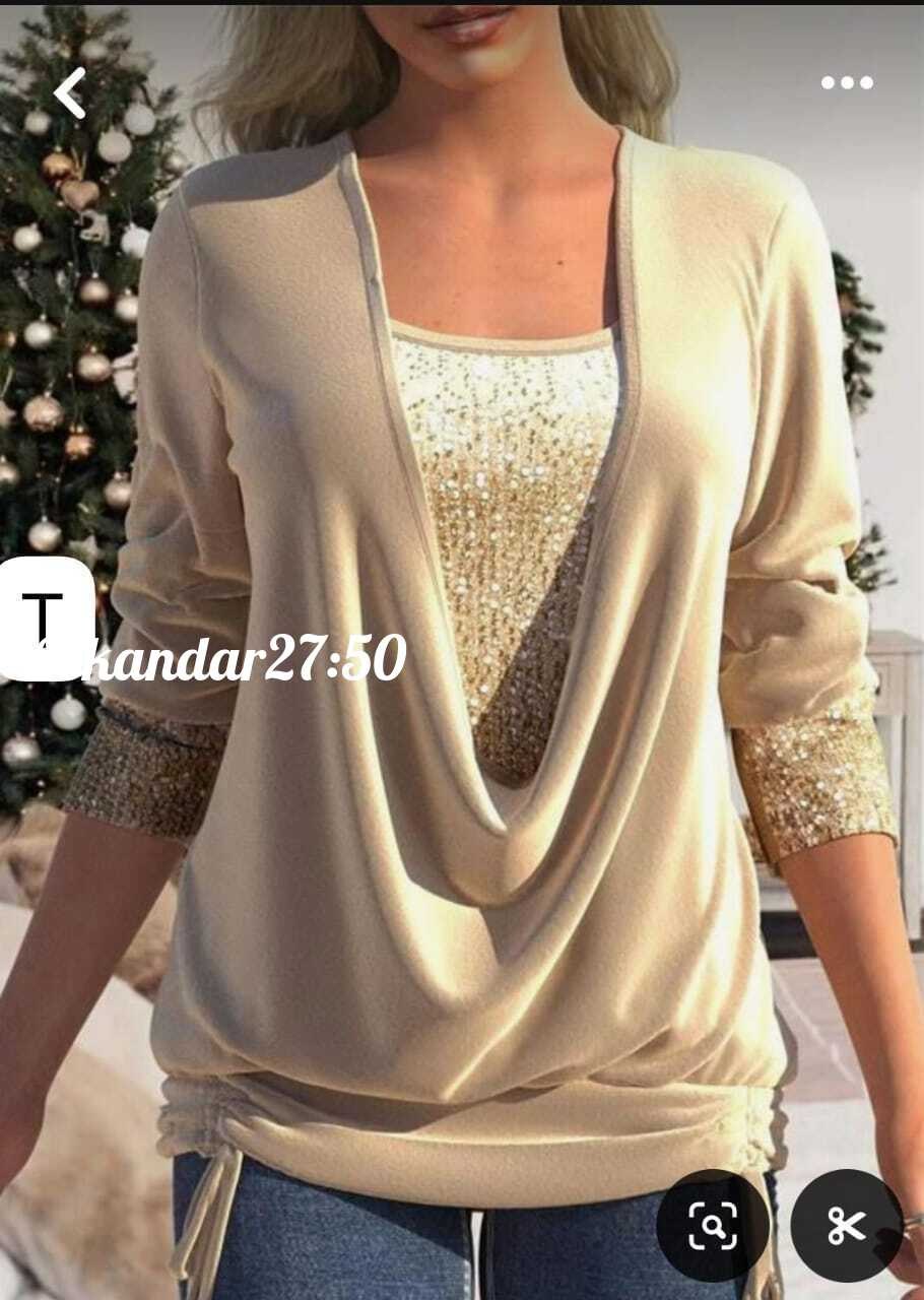 блузка с пайетками,блузка элегантная,блузка с круглым вырезом,женская кофта,модная блузка