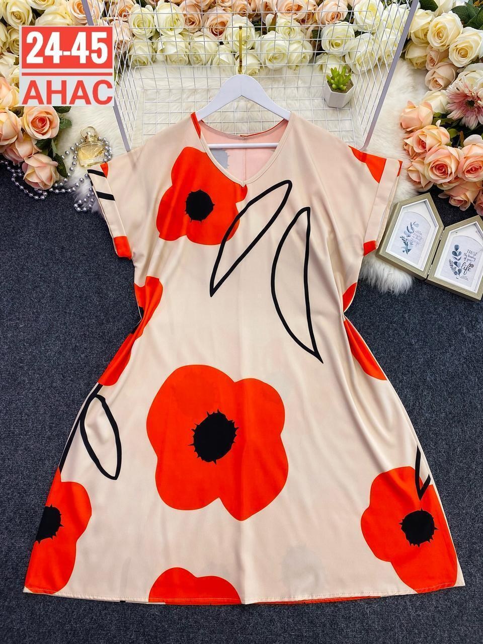 женское яркое летнее платье,женское платье больших размеров,платье cвободного кроя,платье женская,платье