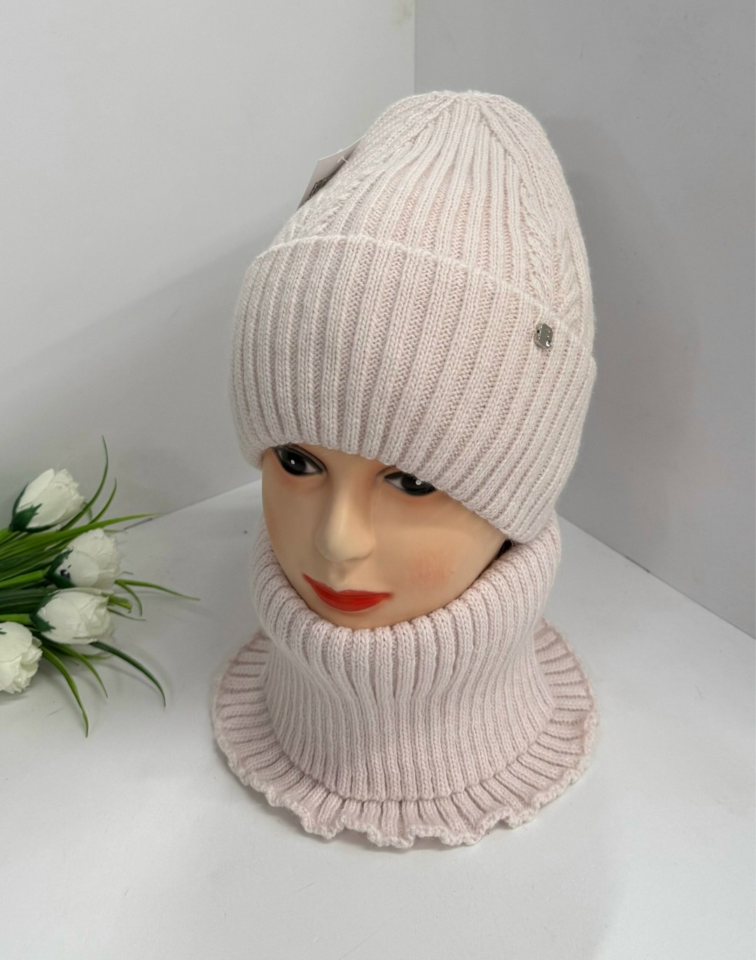 комплект шапка шарф,комплект женский шапка,комплект женский шапка и хомут,шапка и снуд,комплект шапка снуд