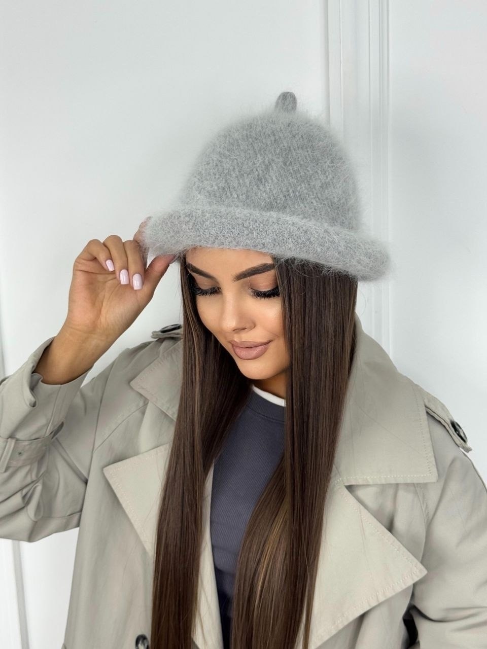 женская шапка из ангоры,шапка женская,модные кепки 2025 женские,кепка ангора,женская кепка