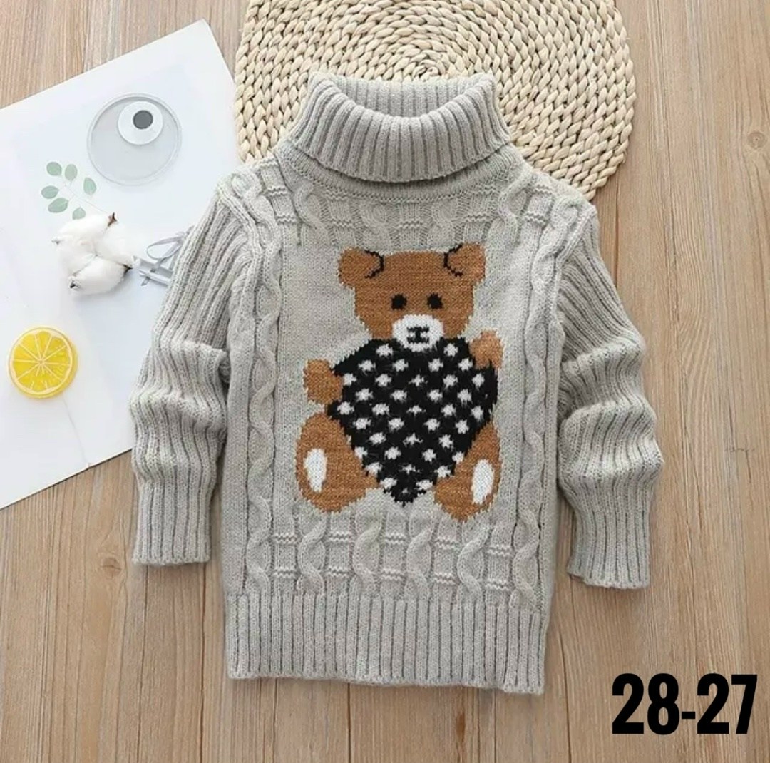 детский свитер,вязаный свитер детский,свитер для девочек,джемпер для девочек,детский свитер с мишкой