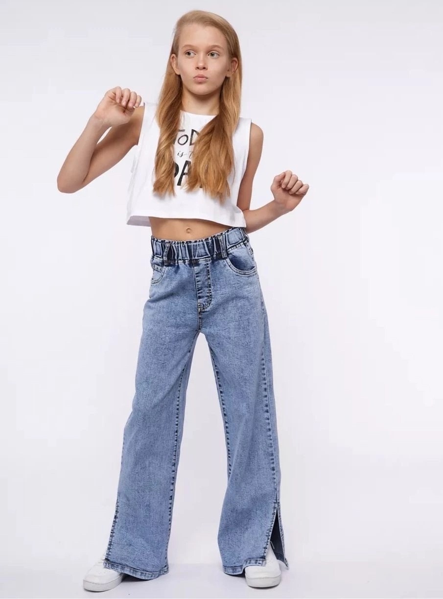 джинсы широкие,модные джинсы,джинсы для девочек,джинсы палаццо для девочек,джинсы палаццо для подростка