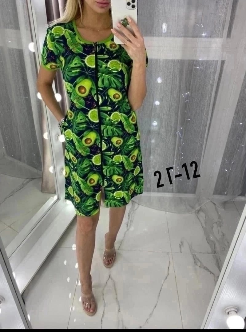 халат женский домашний,халат женский,халат с авокадо женский,халат домашний трикотажный,халат трикотажный