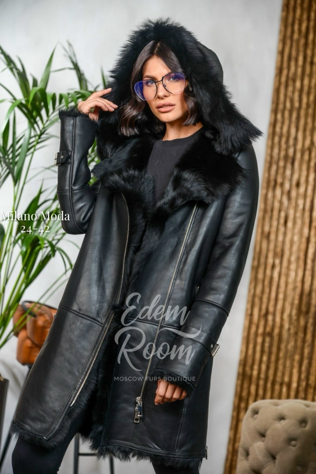 черная дубленка,дубленка с капюшоном,дублёнка авиатор женская удлиненная,женская дубленка,дубленка удлиненная