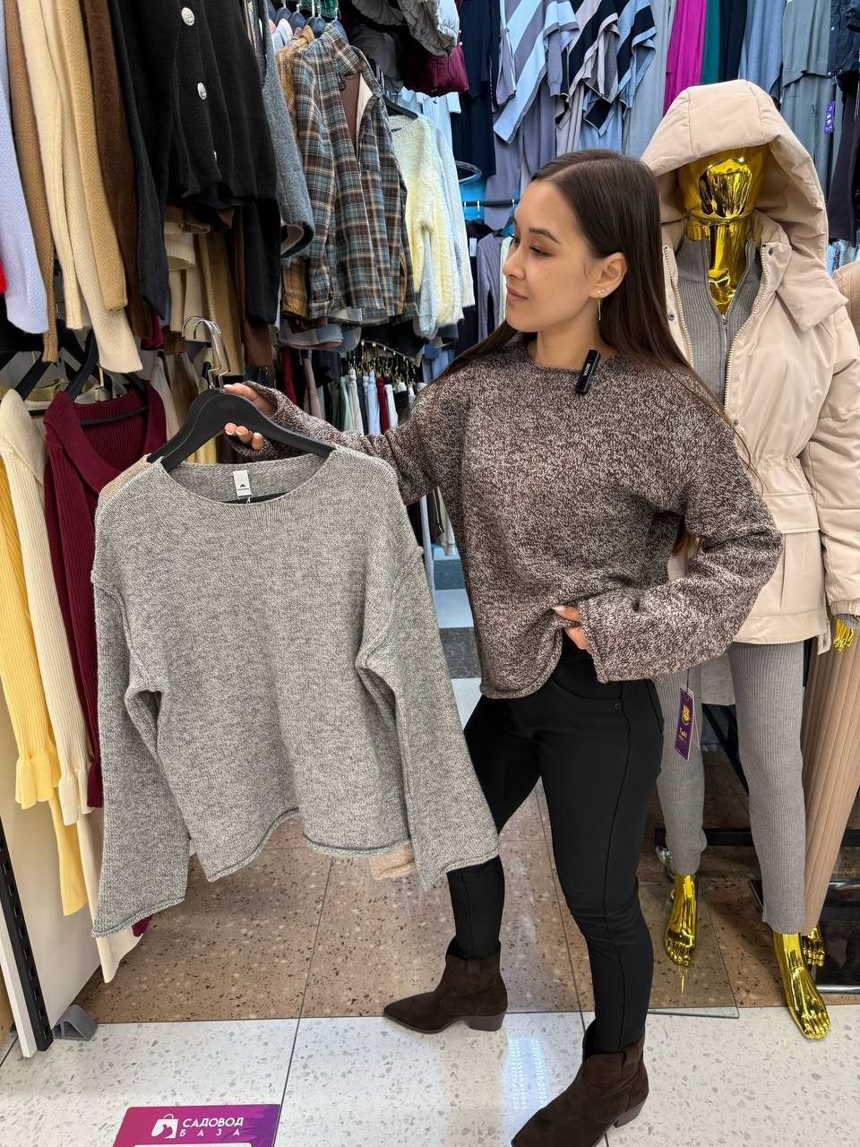 серый джемпер,вязаные свитера женские,джемпер женская кофта свитер оверсайз,кофта женская,свитер вязаный