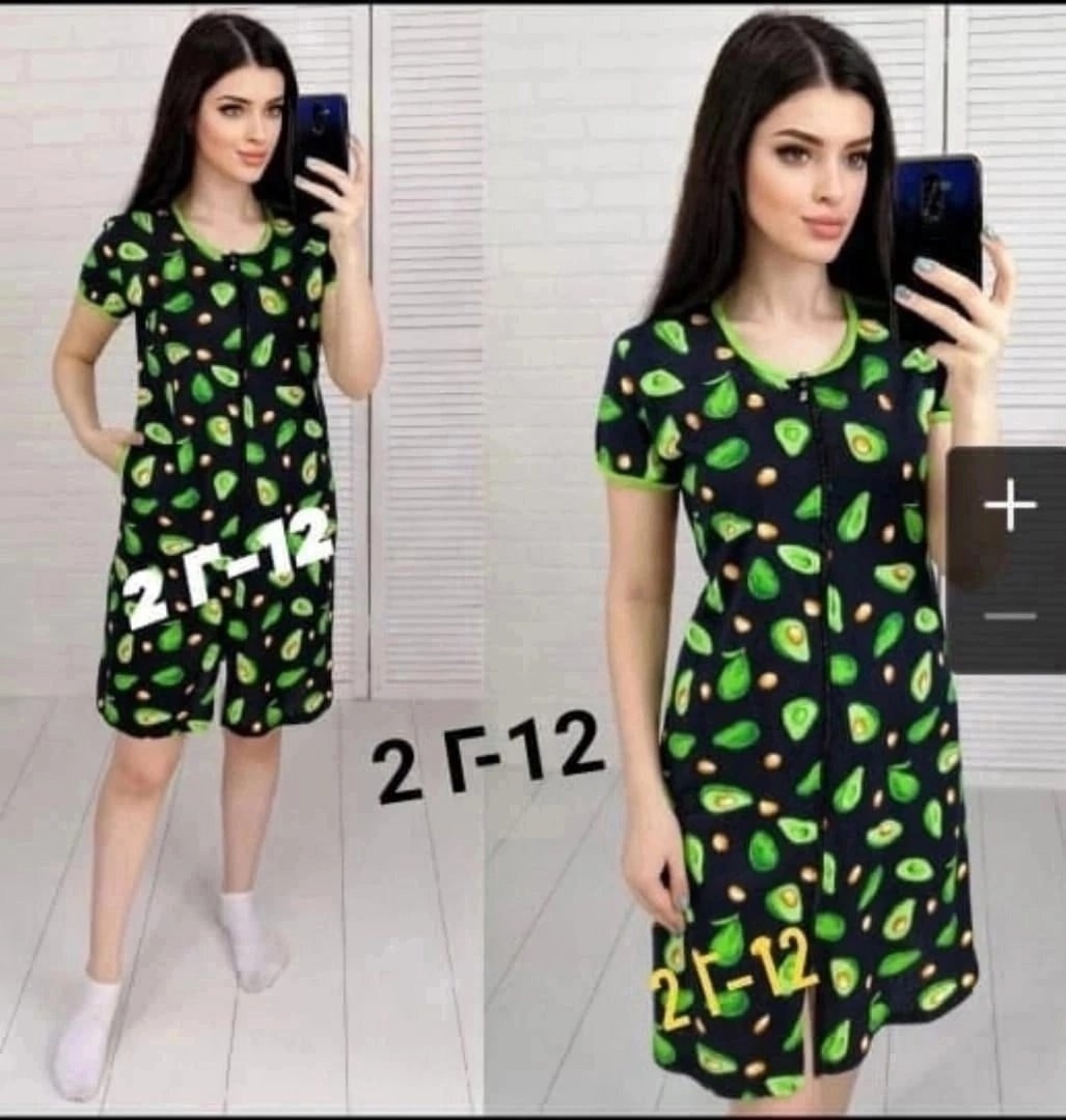 халат женский домашний,халат женский,халат с авокадо женский,халат домашний трикотажный,халат трикотажный