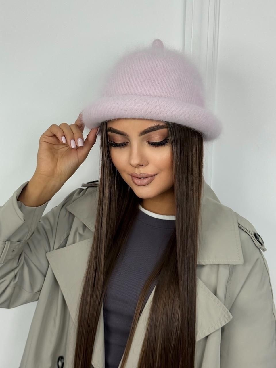 женская шапка из ангоры,шапка женская,модные кепки 2025 женские,кепка ангора,женская кепка