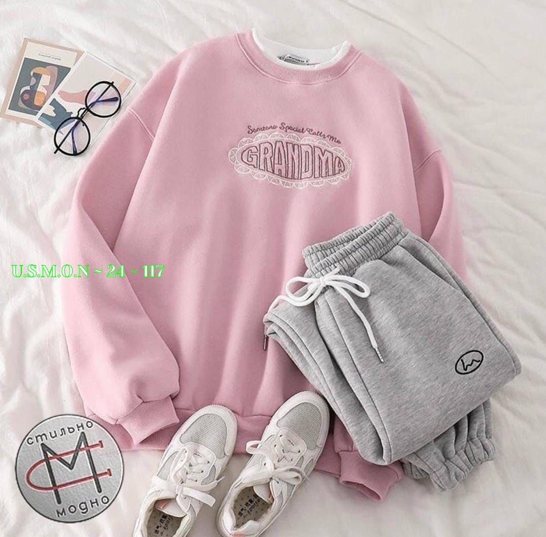 костюм свитшот и джоггеры,cпортивный костюм женский на флисе,спортивный костюм с кофтой,дримкор одежда,костюм штаны и свитшот