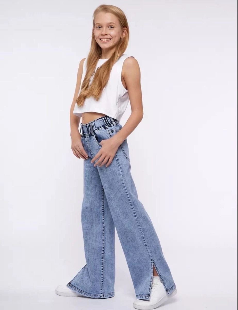 джинсы широкие,модные джинсы,джинсы для девочек,джинсы палаццо для девочек,джинсы палаццо для подростка