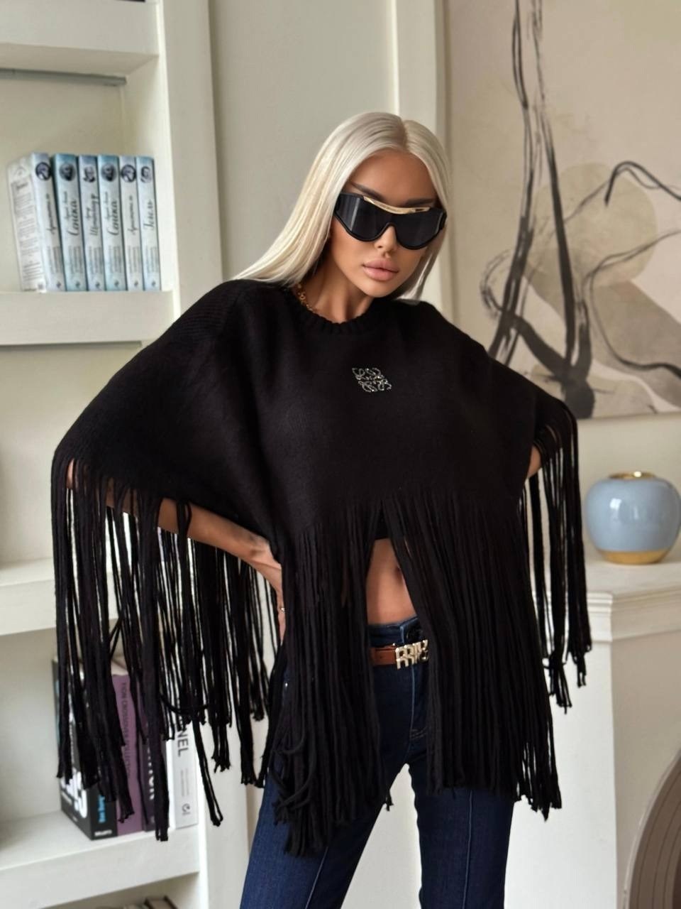 кофта с бахромой,пончо вязаное,модные пончо,джемпер с бахромой,пончо