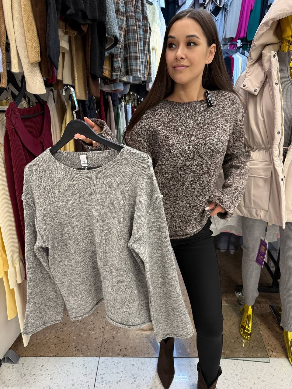 серый джемпер,вязаные свитера женские,джемпер женская кофта свитер оверсайз,кофта женская,свитер вязаный