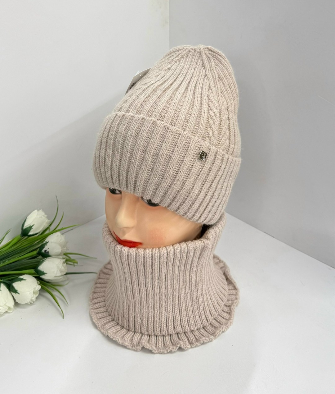 комплект шапка шарф,комплект женский шапка,комплект женский шапка и хомут,шапка и снуд,комплект шапка снуд