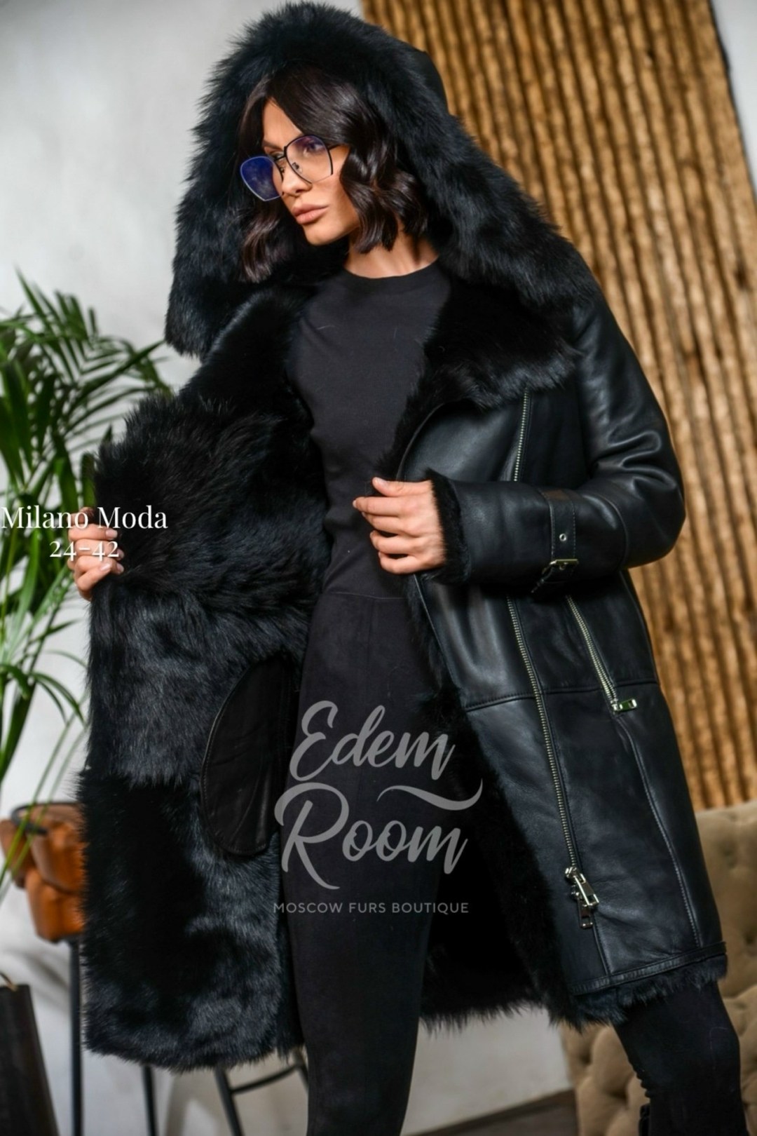 черная дубленка,дубленка с капюшоном,дублёнка авиатор женская удлиненная,женская дубленка,дубленка удлиненная