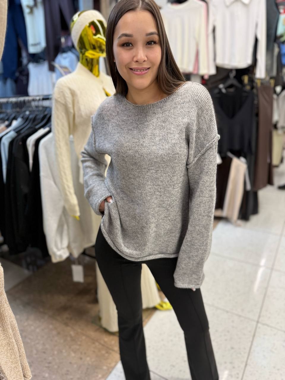 серый джемпер,вязаные свитера женские,джемпер женская кофта свитер оверсайз,кофта женская,свитер вязаный