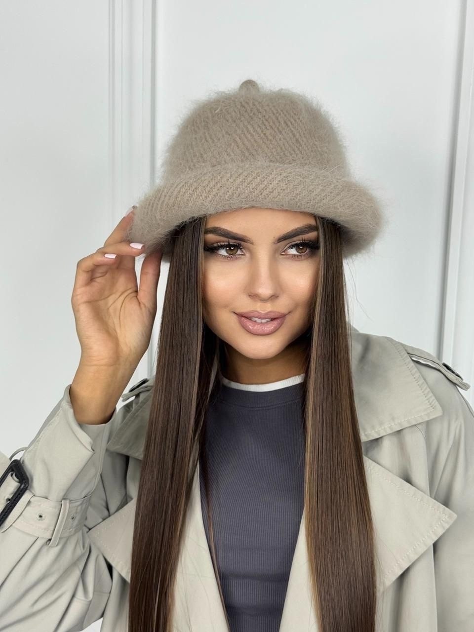 женская шапка из ангоры,шапка женская,модные кепки 2025 женские,кепка ангора,женская кепка