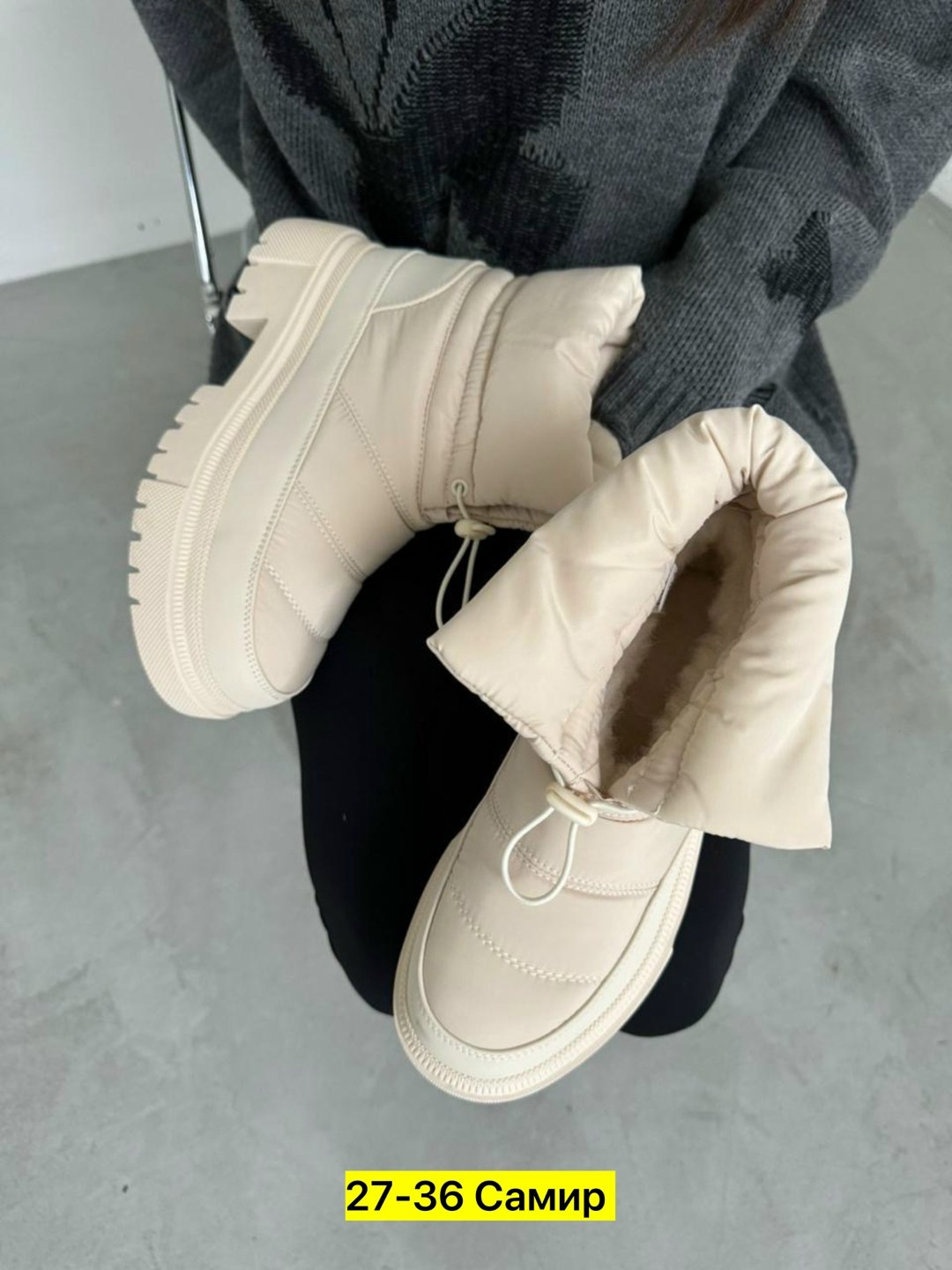 дутики женские,ботинки сапоги,дутики на массивной подошве,, женская зимняя