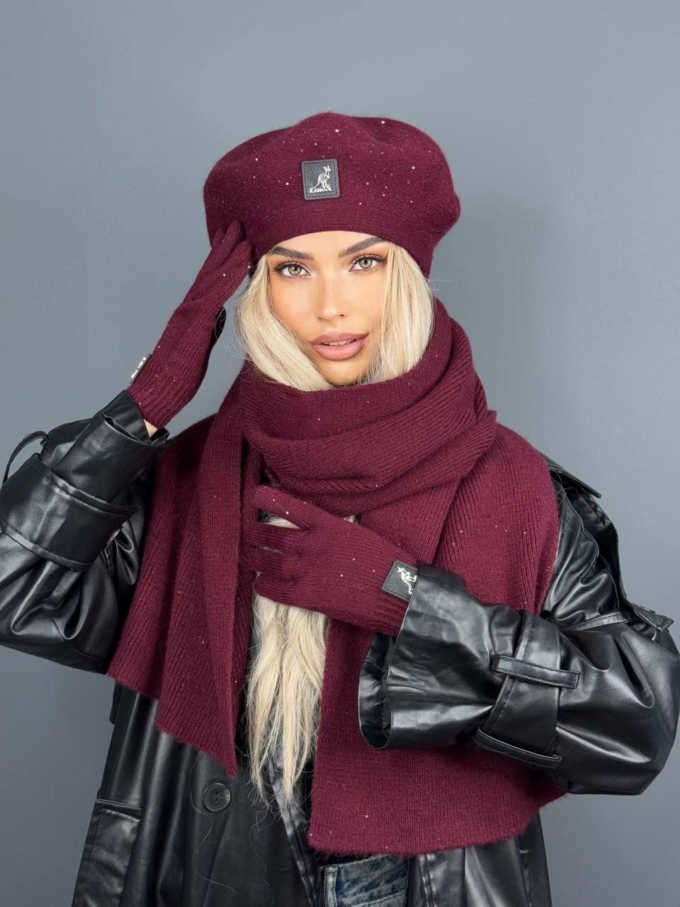 комплект шапки,женские береты,комплект берет,шапка с флисе,шапки комплект женская