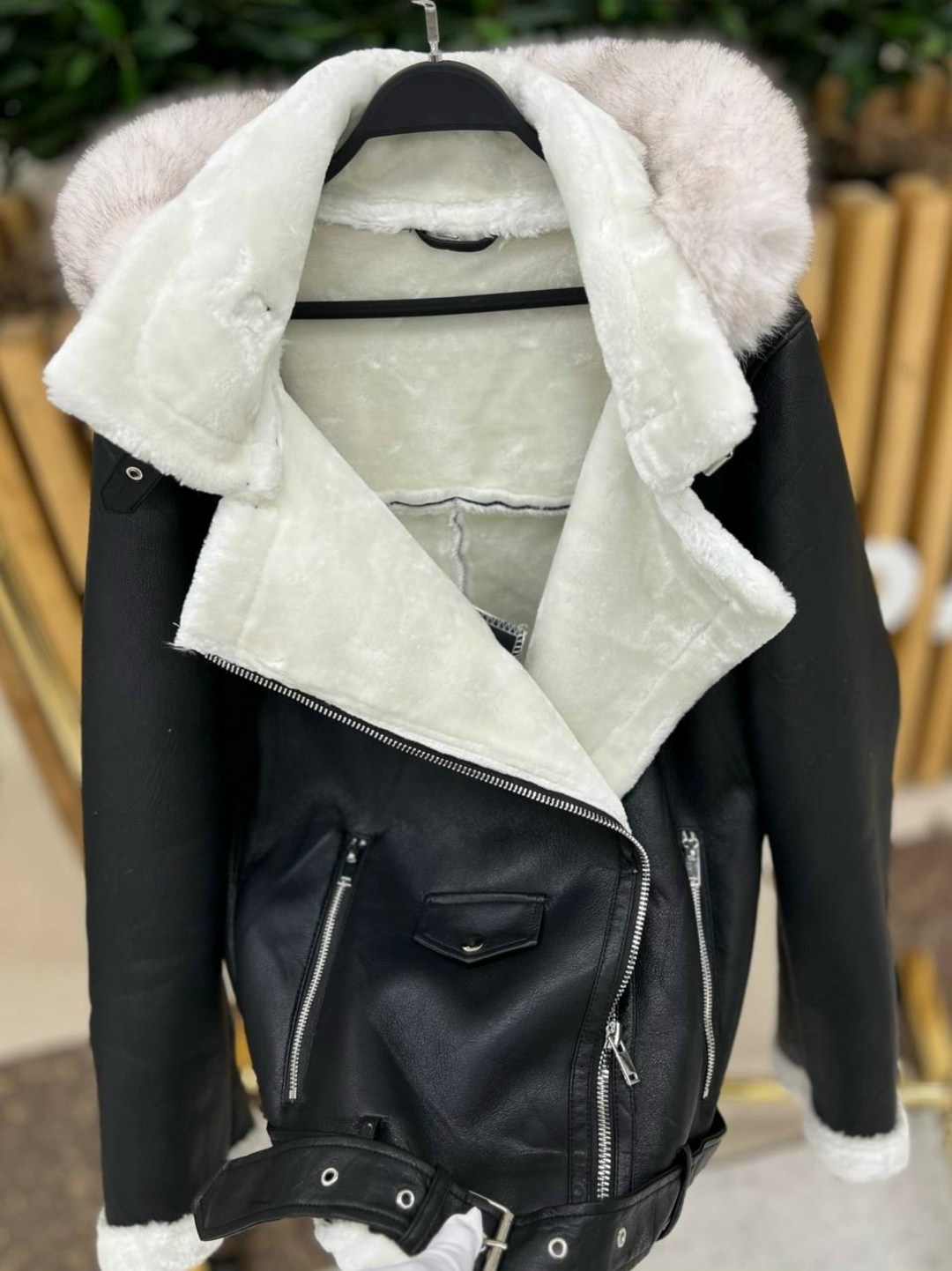 кожаная куртка,женская куртка из искусственной кожи,дубленка женская пилот авиатор,куртка из искусственной кожи,aftf basic дубленка черная авиатор