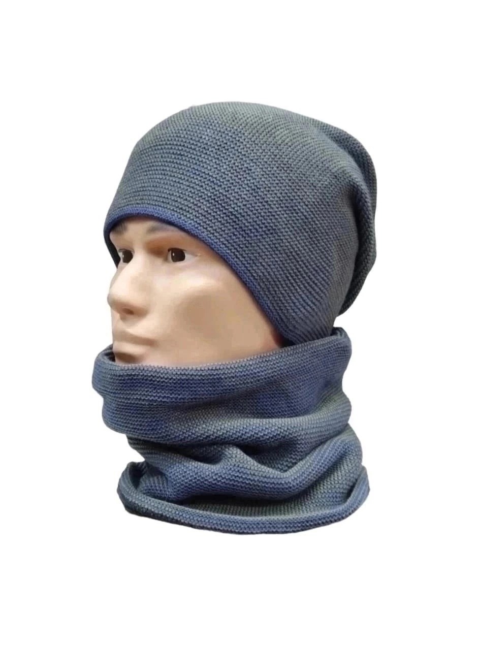 мужская шапка со снудом,шапка и снуд,комплект шапка снуд,шапка шарф комплект,шапка зимняя со снудом