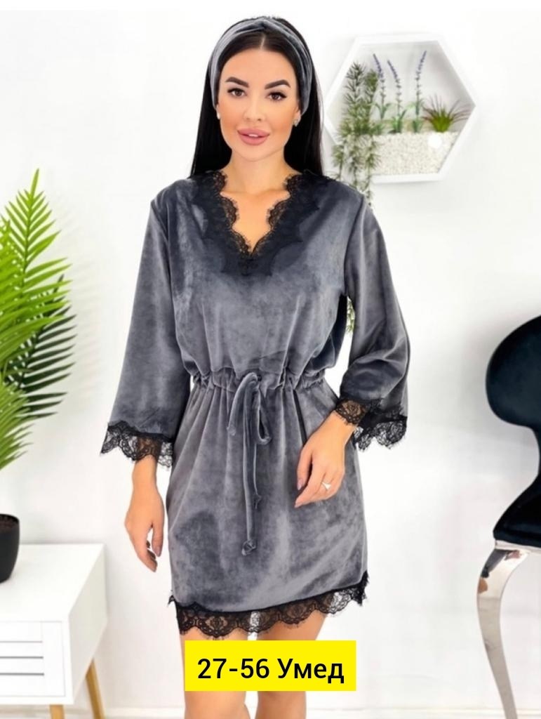 халат женский велюровый с кружевом,халат удобный,женский халат,велюровый халат,халат с кружевом