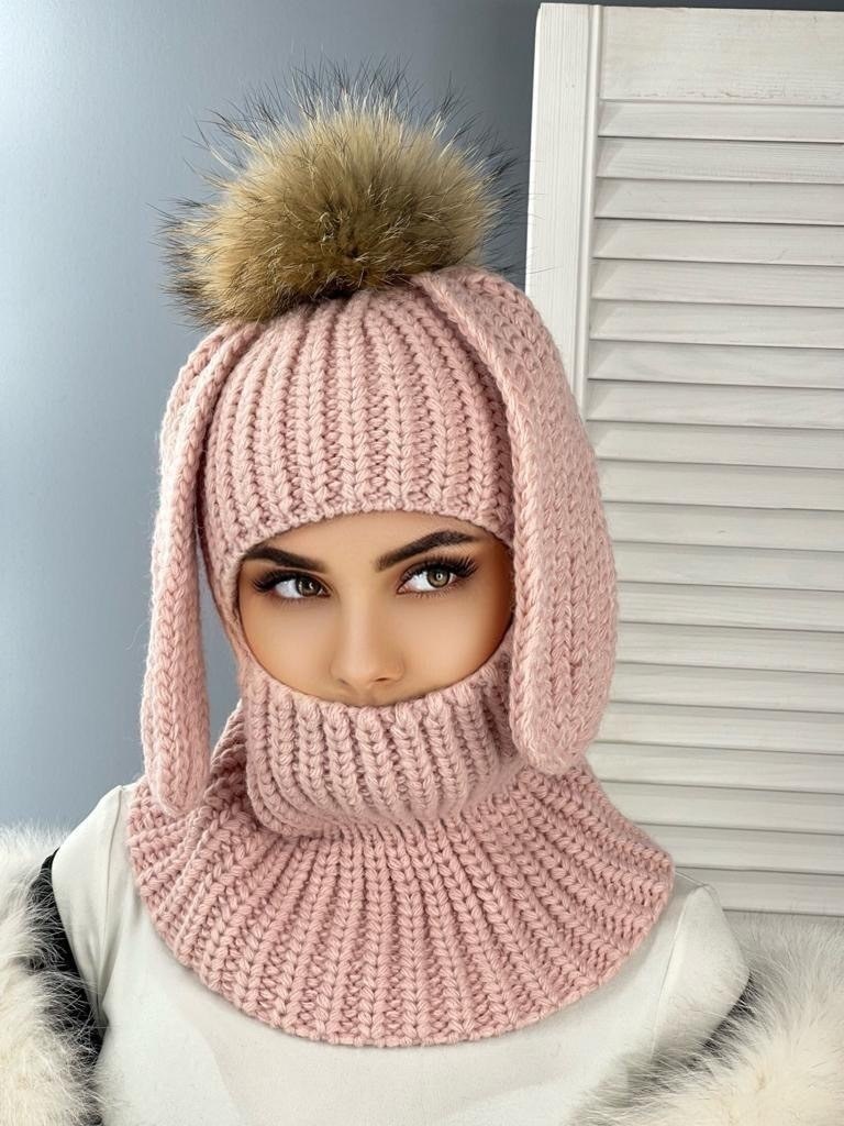 балаклава вязаная женская с ушками,балаклава зайчик,вязаная балаклава с ушками,балаклава зайка вязаная,модные женские шапки