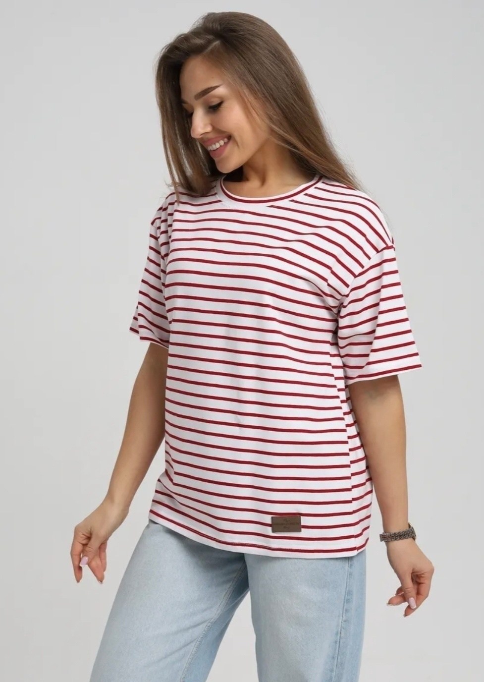 базовая женская футболка оверсайз,футболка оверсайз с принтом в полоску,футболка в полоску,футболка тельняшка, женская,футболка в полоску оверсайз