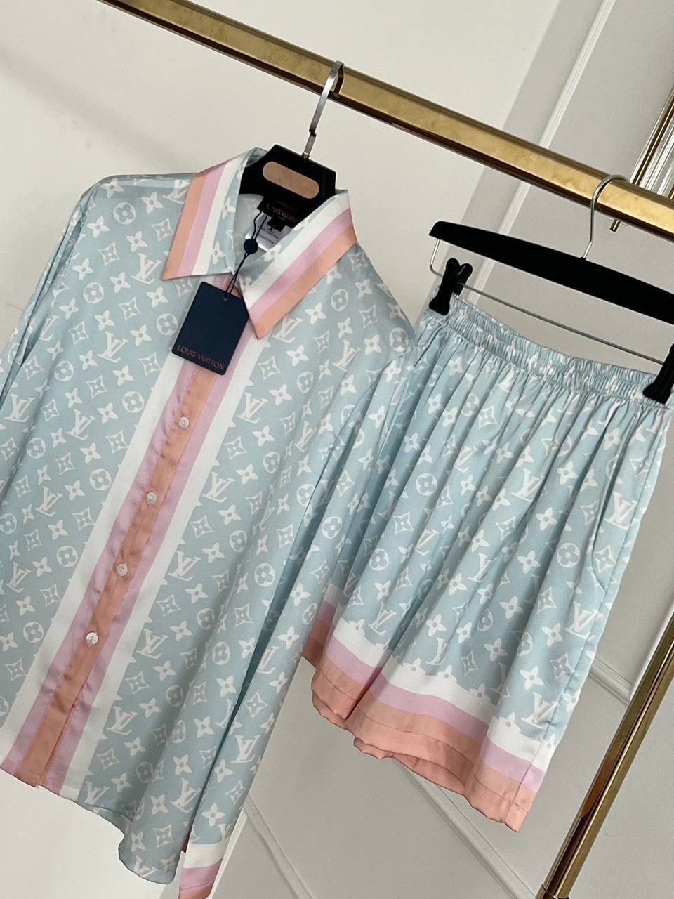 костюм луи виттон женский,пижама луи виттон,женский пижамный комплект,луи виттон костюм женский шелковый,пижамы женски