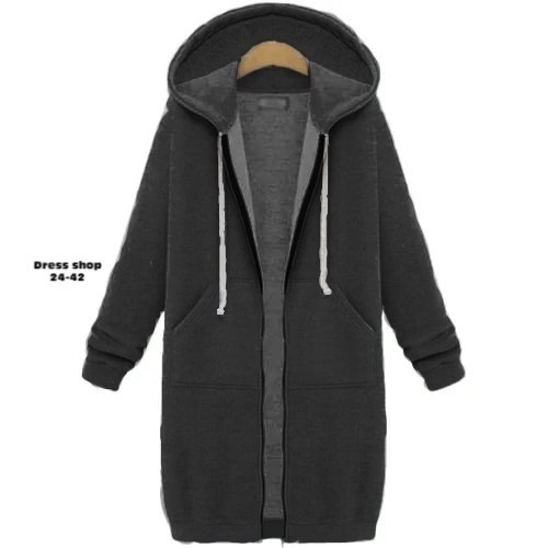 удлиненная толстовка с капюшоном женская на молнии,длинная толстовка с капюшоном,длинная кофта с капюшоном женская на молнии,длинная кофта с капюшоном,пальто с капюшоном серое sella