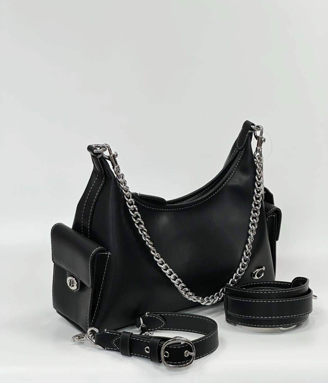 сумка женская,сумка,черная сумка женская,сумка женская с цепью,сумка с цепочкой