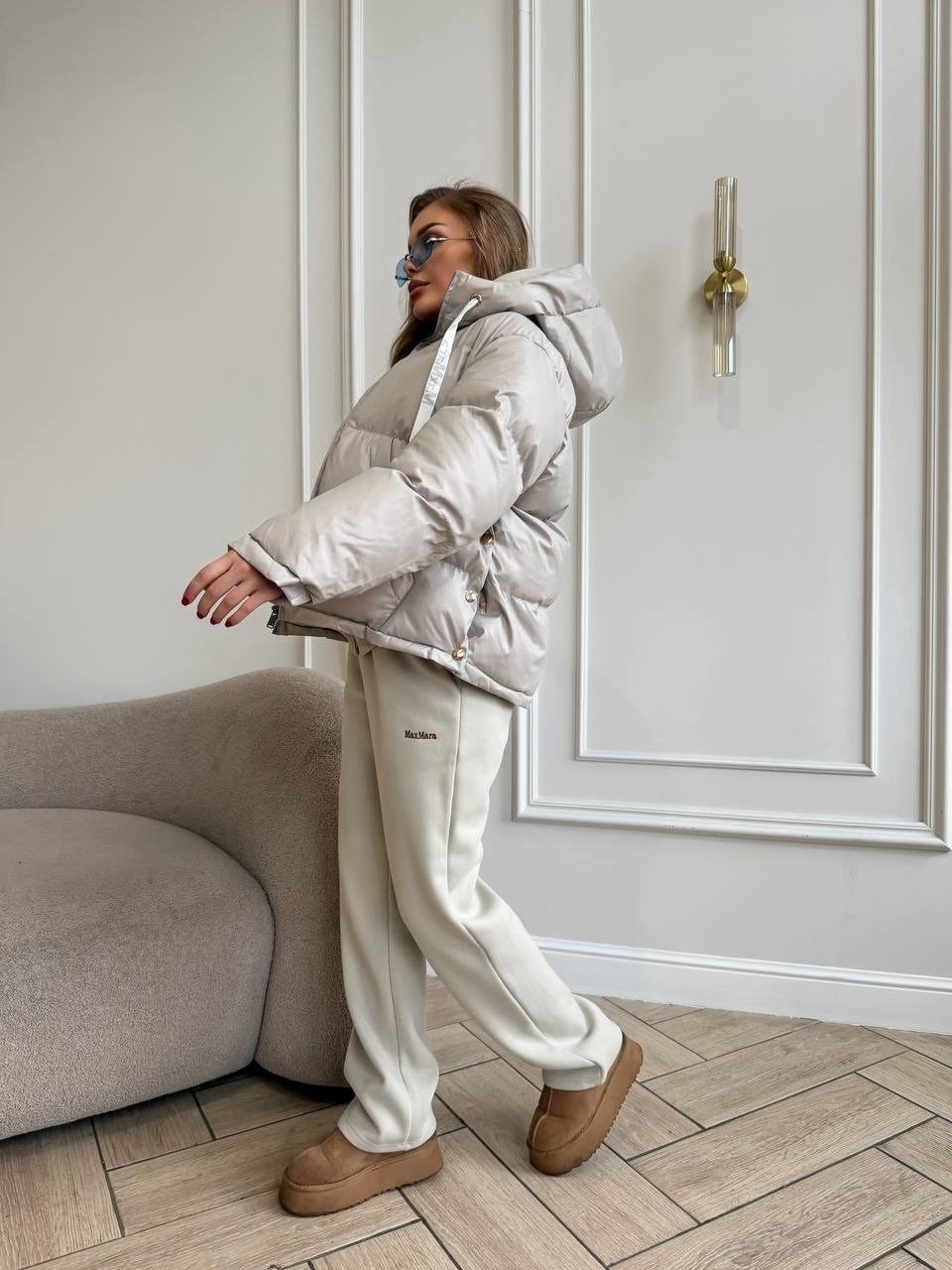 стильные пуховики,пуховик бежевый,куртка модная,стильная куртка,женский пуховик