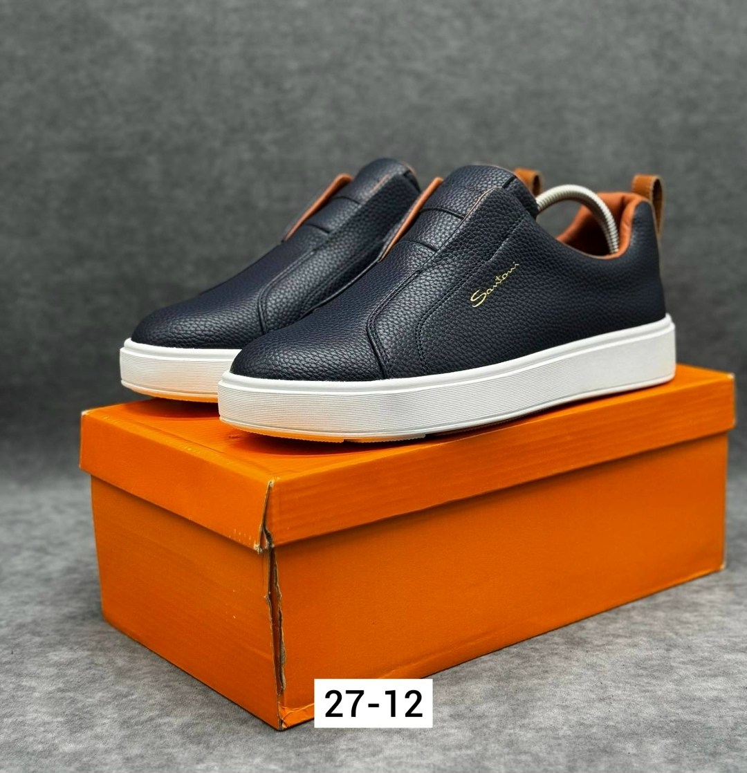 ,слипоны мужские,слипоны santoni, мужская,кеды мужские кожаные