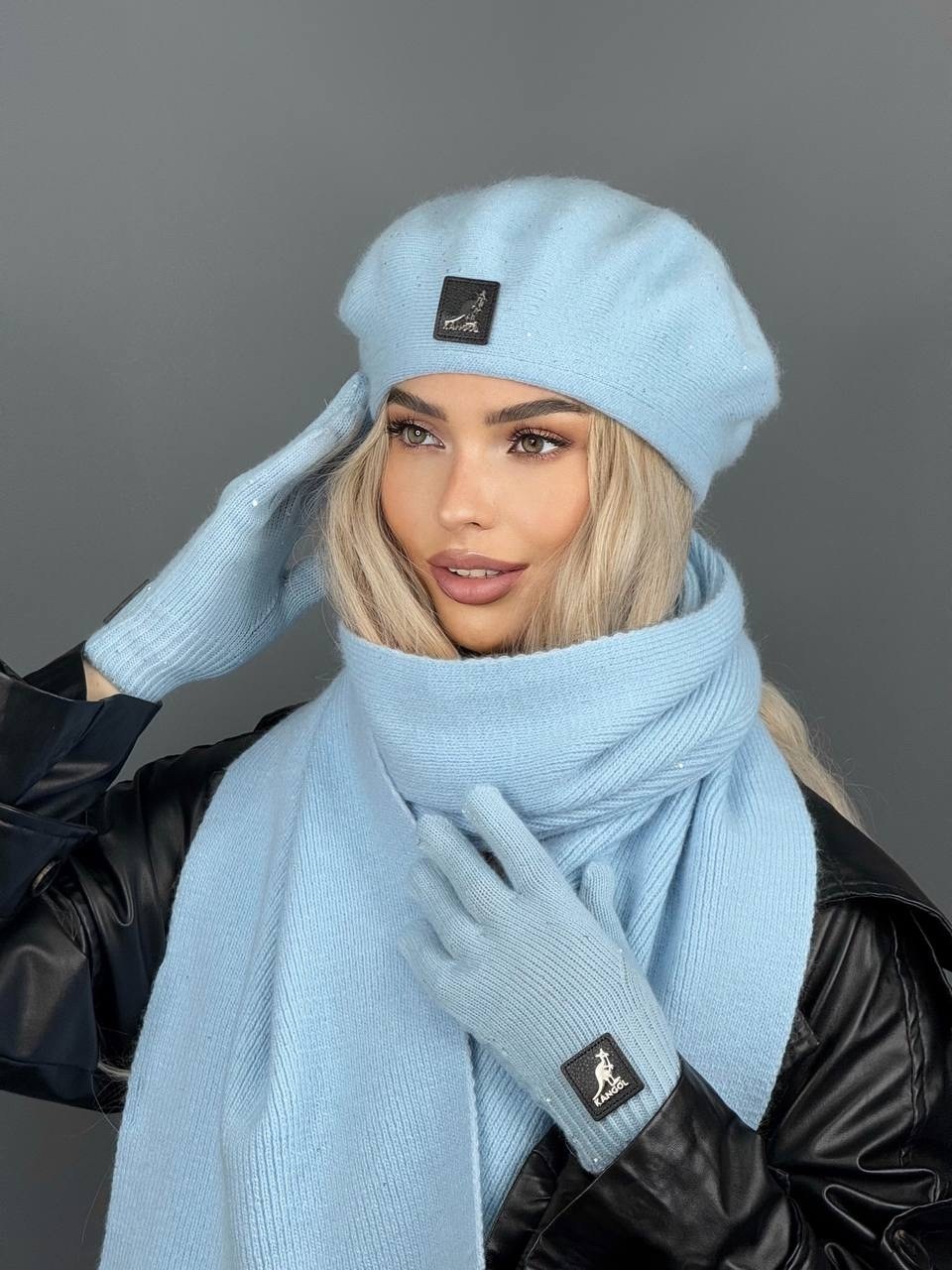 комплект шапки,женские береты,комплект берет,шапка с флисе,шапки комплект женская