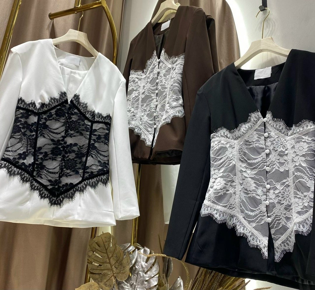 модные костюмы,жакет с кружевом,модное платье,платье и жакет