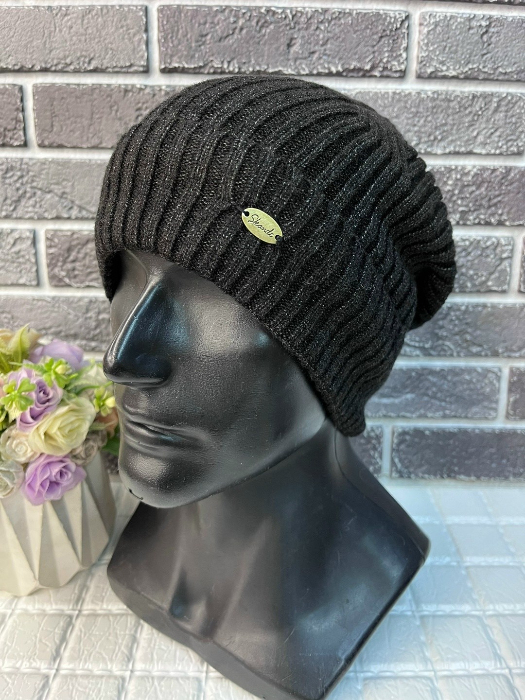 шапка зимняя мужская,шапка мужская,шапка мужская с отворотом,зимние шапки,мужская вязаная шапка