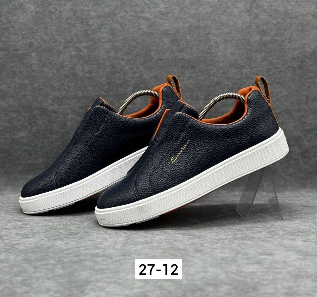 ,слипоны мужские,слипоны santoni, мужская,кеды мужские кожаные