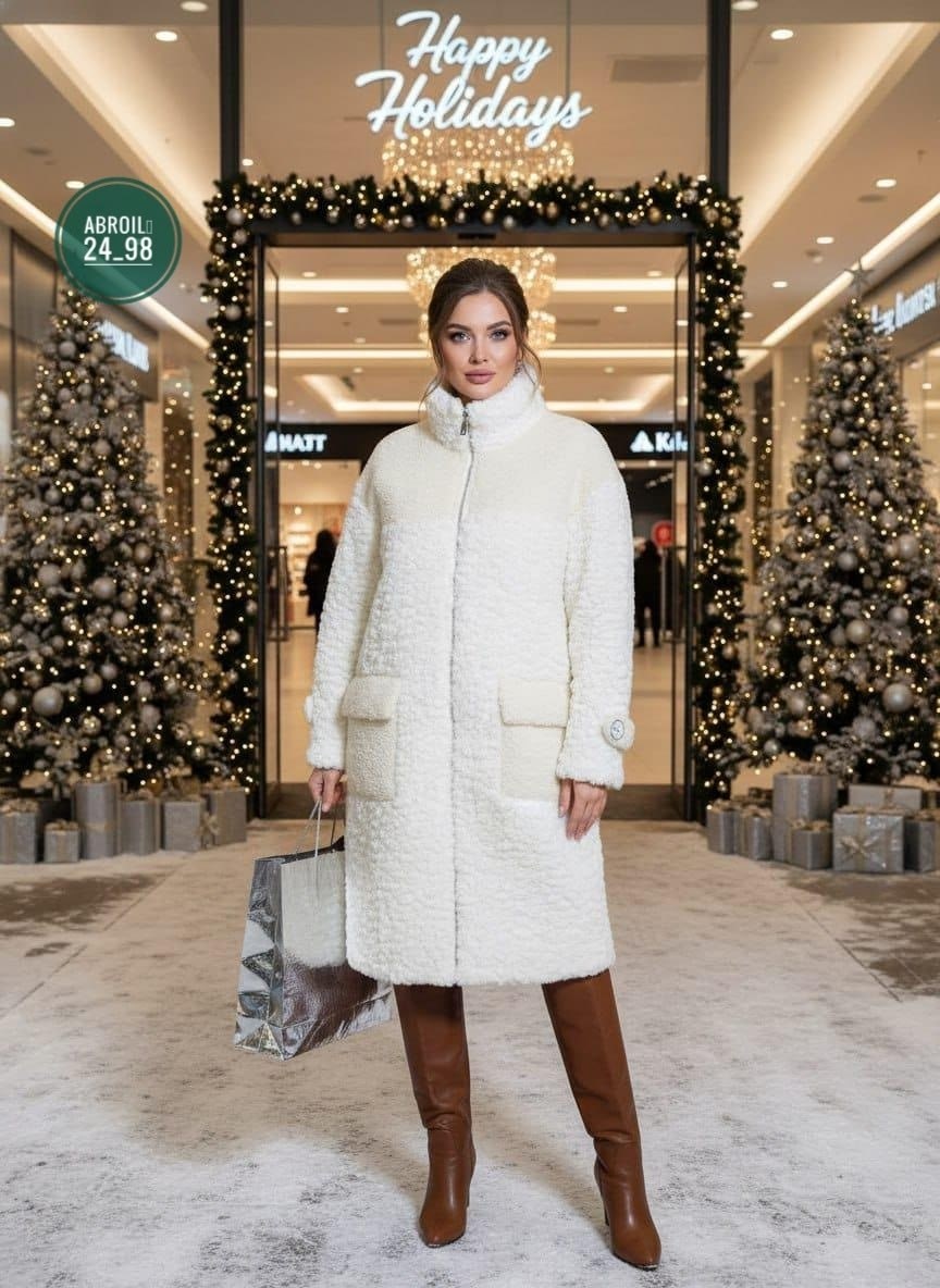 пальто чебурашка экошуба,пальто барашек,белая шуба,пальто из экомеха,шуба пальто