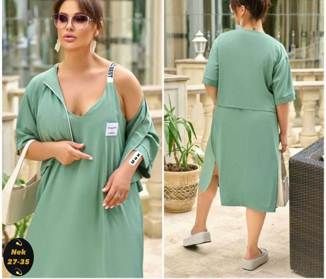 женское платье больших размеров,платье накидка,повседневные платья,платье женская,платье комплект