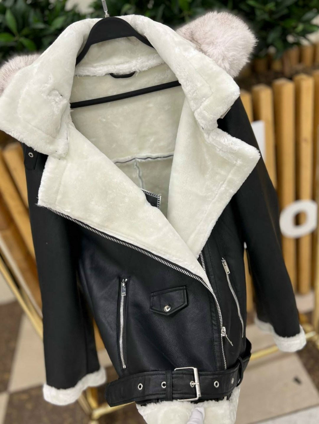 кожаная куртка,женская куртка из искусственной кожи,дубленка женская пилот авиатор,куртка из искусственной кожи,aftf basic дубленка черная авиатор