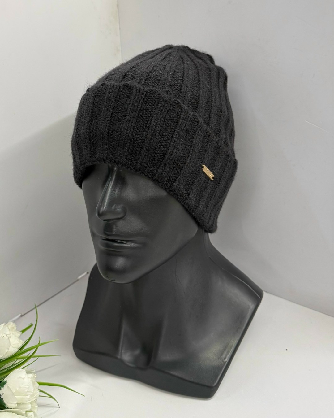 шапка мужская,вязаная мужская шапка,шапка мужская зимняя,шапка мужская с отворотом,шапка мужская классическая