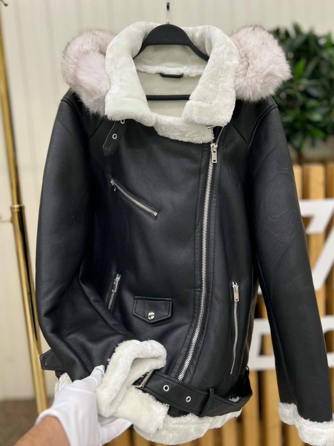 кожаная куртка,женская куртка из искусственной кожи,дубленка женская пилот авиатор,куртка из искусственной кожи,aftf basic дубленка черная авиатор