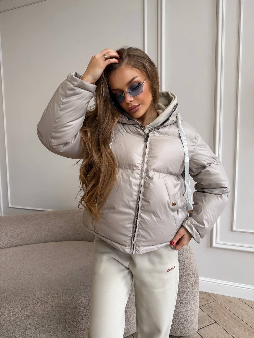 стильные пуховики,пуховик бежевый,куртка модная,стильная куртка,женский пуховик